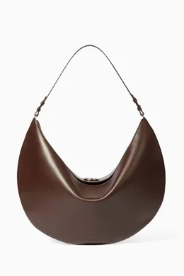 Buy Jacquemus Brown Le Sac Ovalo Shoulder Bag in Leather For Women