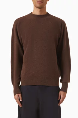 Buy Kaptain Sunshine Brown Crewneck Sweater in Cashmere For Men