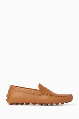 Buy Tod's Brown Gommino Loafers in Calfskin Leather For Women