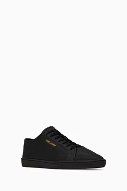Buy SAINT LAURENT Black Gym Sneakers in Smooth Leather For Men