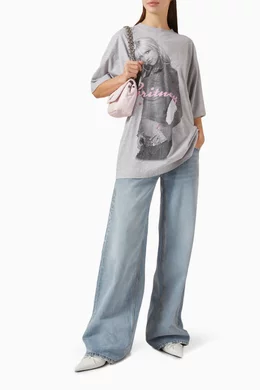 Buy Balenciaga Grey Unisex Britney Spears Series T-shirt in Cotton