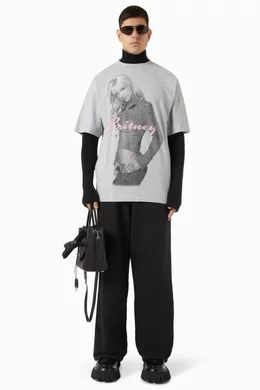 Buy Balenciaga Grey Unisex Britney Spears Series T-shirt in Cotton