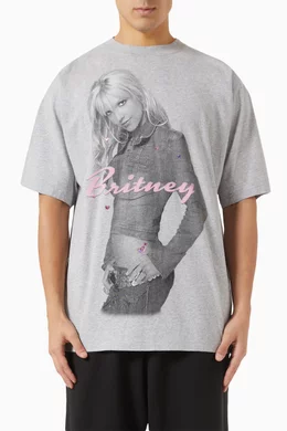 Buy Balenciaga Grey Unisex Britney Spears Series T-shirt in Cotton