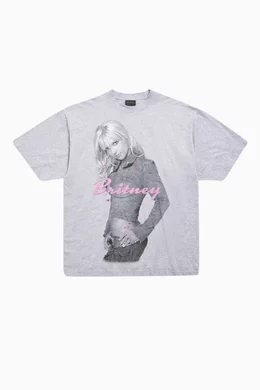 Buy Balenciaga Grey Unisex Britney Spears Series T-shirt in Cotton