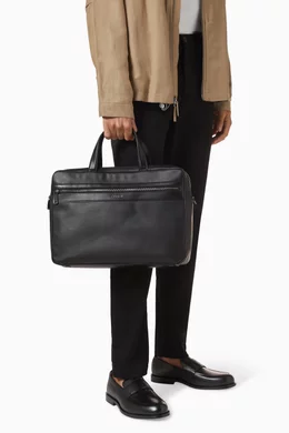 Buy Calvin Klein Black Textured Zip Commuter Bag in Faux Leather