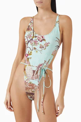 SKIMS+Roberto Cavalliタイウエストスイムワンピース SKIMS + Roberto Cavalli Signature Swim Tie Waist One Piece
