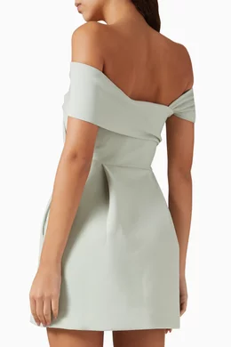 Buy Lavish Alice Green Mila Twisted Off-shoulder Mini Dress in Crepe For  Women Online | Ounass Saudi
