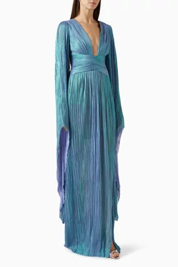 Buy Maria Lucia Hohan Blue Aylin Gown in Silk For Women Online | Ounass  Saudi