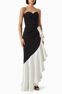 knee length dresses for ladies Chiara Boni La Petite Robe Off The Shoulder Maxi Dress MSRP $995  DGFOutlet