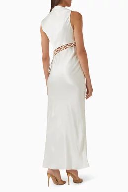 Buy Shona Joy Neutral Huxley Cowl Lace-up Dress For Women Online | Ounass  Saudi