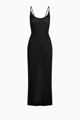 skims sheer knit dress SKIMS Sheer Knit Long Cami Dress - Beet