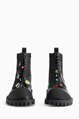 Buy Balenciaga Black Hummer 30 Lace-up Boots in Leather For Men