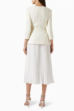 Buy Self-Portrait Neutral Boucle Midi Dress in Chiffon For Women Online |  Ounass Saudi