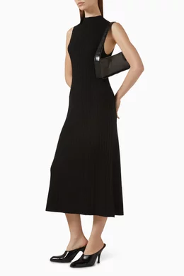 Buy Theory Black Cable Rib Midi Dress in Viscose Blend For Women Online |  Ounass Saudi