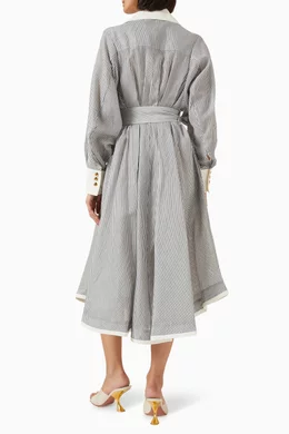 Buy Zimmermann Blue Hypnotic Tuck Midi Dress in Cotton Blend For Women  Online | Ounass Saudi