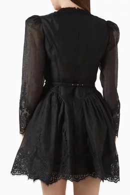 chinese dress ladies Zimmermann Hypnotic Lace Trim Short Black Cascade – ShopSixtyFive