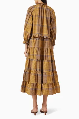 Buy Bohemian Traders Brown Plaid Maxi Dress in Cotton For Women Online |  Ounass Saudi