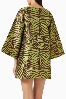 grease pink ladies dress RELIGION Serene Green Zebra Print Mini Dress