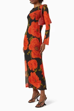 Buy Never Fully Dressed Black Poppy Maxi Dress in Mesh For Women Online |  Ounass Saudi