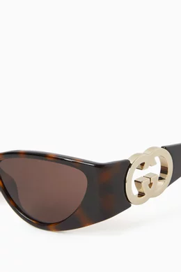 Buy Gucci Brown Hailey Oval Sunglasses For Women Online | Ounass Saudi