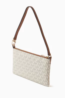 MICHAEL Michael Kors Beige Signature Logo Crossbody Wristlet with Gold Hardware s-l400.jpg main image 4