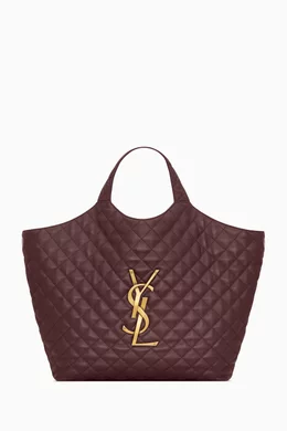 Buy SAINT LAURENT Red ICARE Maxi Shopping Bag in Quilted Nappa
