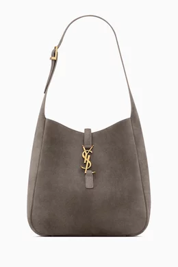 Buy SAINT LAURENT Grey Small Le 5 À 7 Supple Shoulder Bag in
