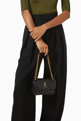 Buy SAINT LAURENT Black Mini Niki Crossbody Bag in Vintage