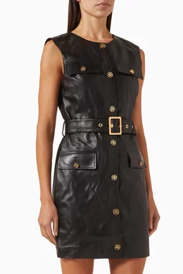 Buy KARL LAGERFELD Black Retro Mini Dress in Leather For Women Online |  Ounass Saudi