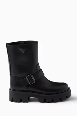 靴 PRADA Ankle Pouch Boots Vintage size36 Buy Prada Black Ankle Boots in Leather For Women Online | Ounass Saudi