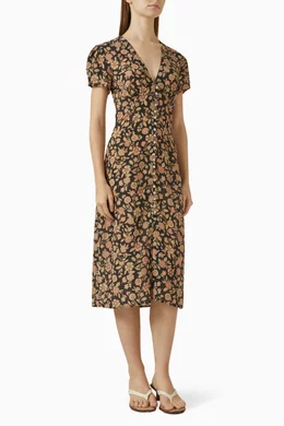 Buy Realisation Par Brown The Monica Fantasy Printed Midi Dress in Silk  Crepe For Women Online | Ounass Saudi