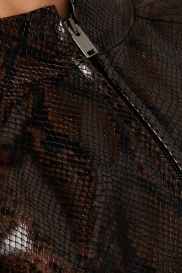 Buy Stella McCartney Brown Alter Snake Jacket in Faux Leather For