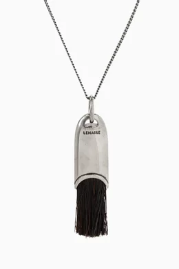 Buy Lemaire Grey Personal Brush Necklace in Silver-plated Brass
