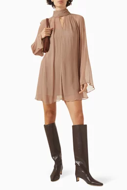 Buy Staud Neutral Esther Mini Dress in Chiffon For Women Online | Ounass  Saudi