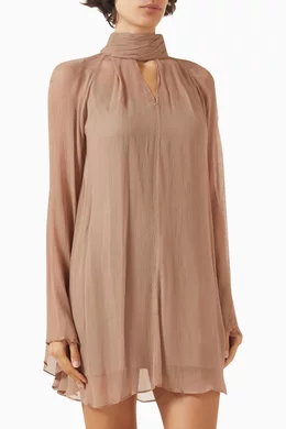 Buy Staud Neutral Esther Mini Dress in Chiffon For Women Online | Ounass  Saudi