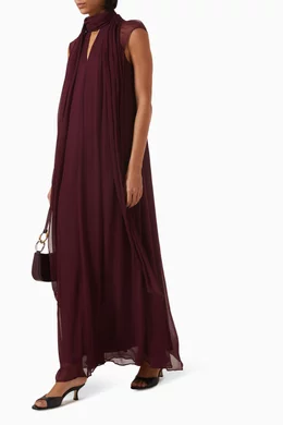Buy Staud Red Camilla Scarf Dress in Chiffon For Women Online | Ounass Saudi