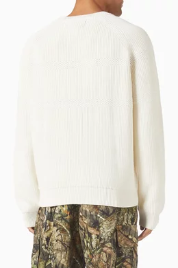 Buy thisisneverthat White T-Logo Knit Sweater For Men Online