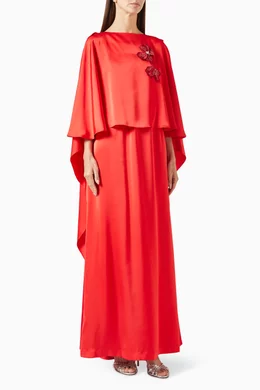 open lace back dress Ombre Red Flutter Sleeve Tiered Chiffon Aline Prom Dress