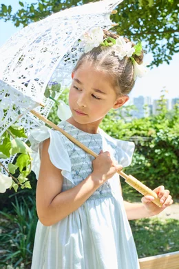 Buy Kidiwi Green Leanne Smocked Dress For Girls Online | Ounass Saudi