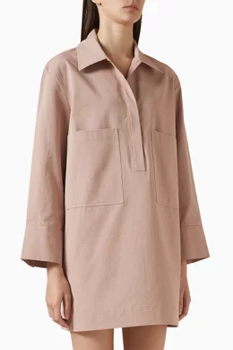 cos utility shirt dress COTTON UTILITY SHIRT DRESS - NAVY