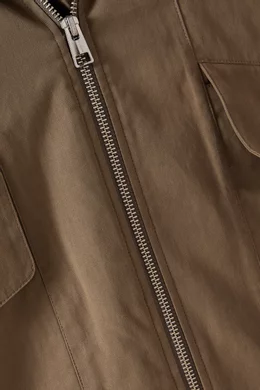 Buy COS Brown Padded Flight Jacket in Cotton-blend For Men Online