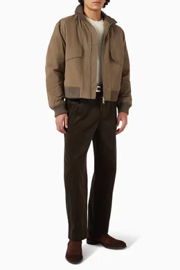 Buy COS Brown Padded Flight Jacket in Cotton-blend For Men Online