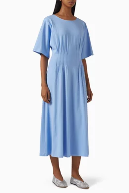 princess polly baby blue dress Buy COS Blue Pintuck Midi Dress in Cotton For Women Online