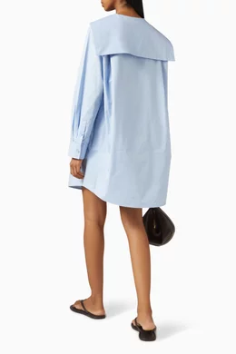 cider blue satin dress COS Navy Blue Cotton Cut-out Midi Dress UK 8 – Reliked main image 0