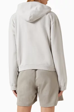 Buy Balenciaga White Luxury Script Zip Hoodie in Dry-fleece For