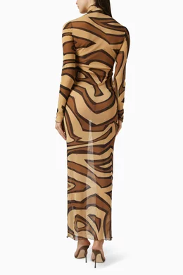 pucci gold dress Iride Print Jersey Lamé Dress – PUCCI