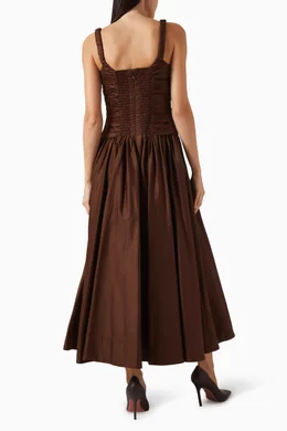 Buy Aje Brown Star Midi Dress in Cotton For Women Online | Ounass Saudi