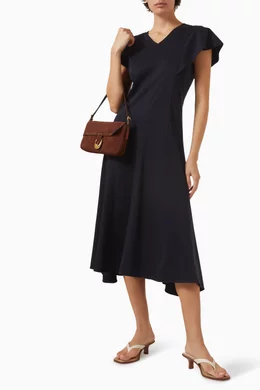 Buy COS Blue Petal-sleeve Dress in Cotton For Women Online | Ounass Saudi