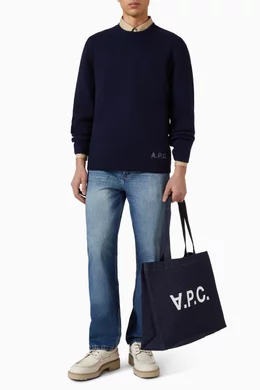 Buy A.P.C. Blue Daniela Tote Bag in Denim-canvas For Men Online