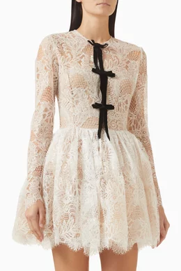 Buy Bronx and Banco White Sutton Bow Mini Dress in Lace For Women Online |  Ounass Saudi